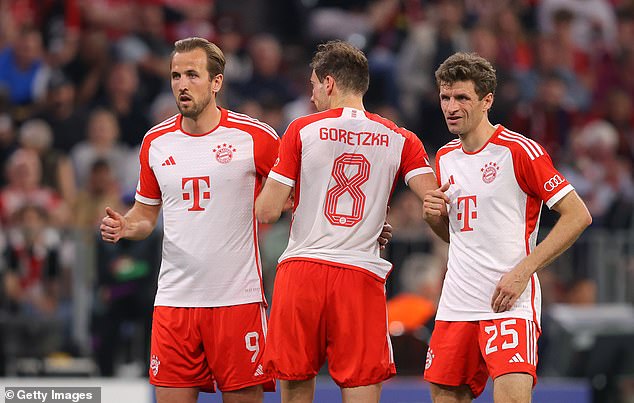 Goretzka has been team-mates with former Spurs striker Harry Kane (left) since August 2023