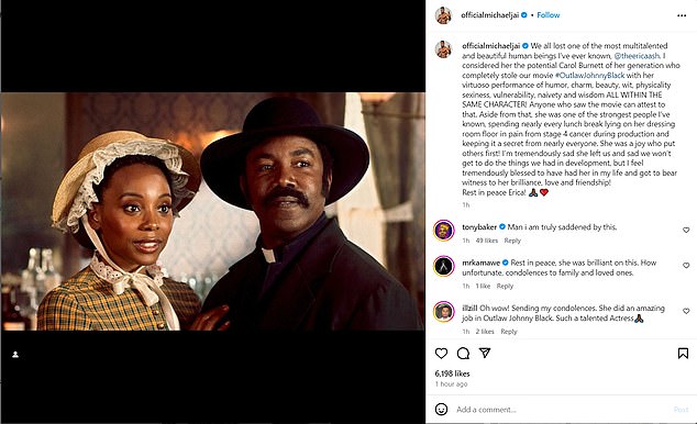 Michael Jai White, who starred alongside Ash in The Outlaw Johnny Black, shared a photo of them in costume while filming the movie. 'We all lost one of the most multitalented and beautiful human beings I've ever known,' he began in a lengthy tribute honoring his 'brilliant' co-star