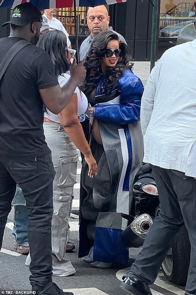 Cardi and her bump seen Wednesday in New York, before she announced her pregnancy