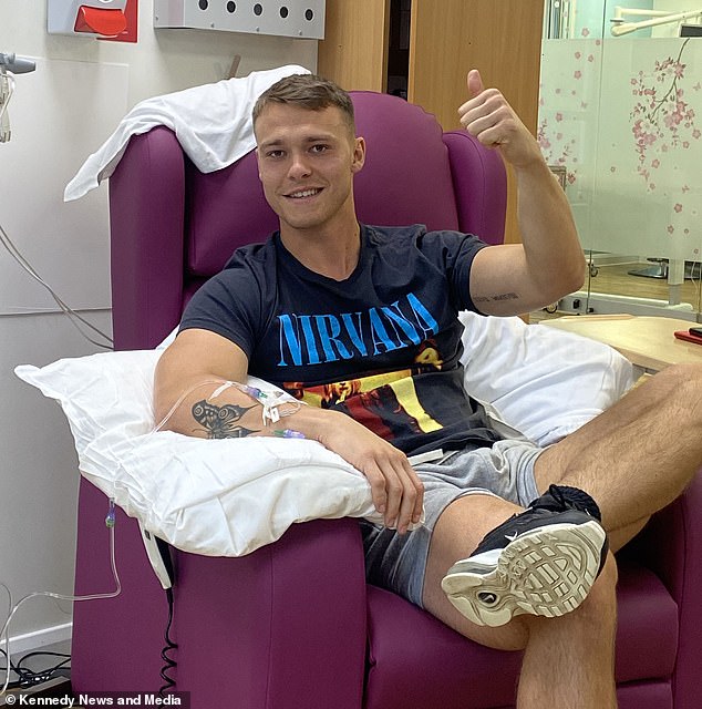 He was left stunned when a urologist confirmed the mass was likely cancerous and would require an operation to remove his testicle, as well as gruelling chemotherapy