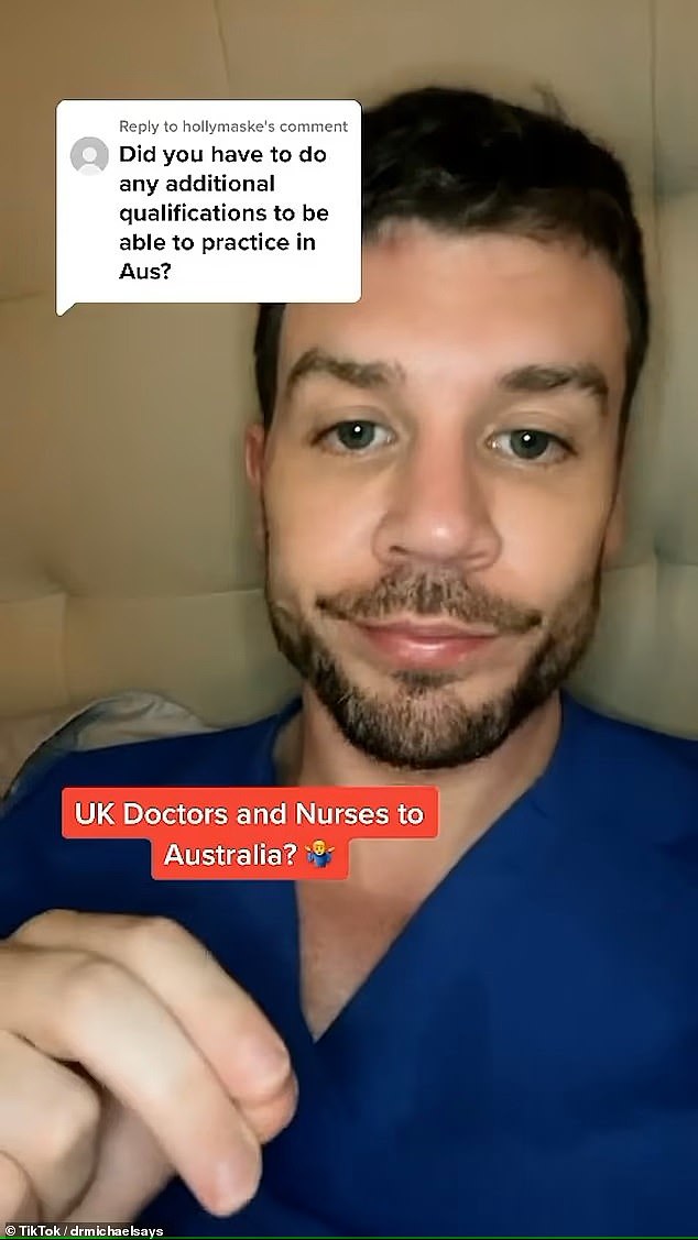 Scottish TikTok star Dr Michael Mrozisnki has been living in Australia for a few years now and regularly encourages more British doctors to join him