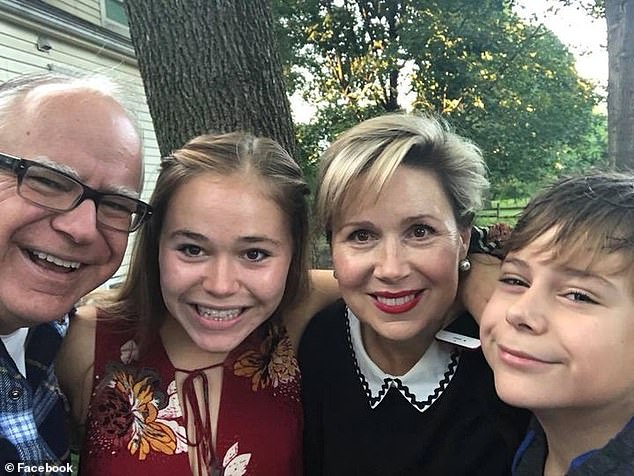 Gov. Walz takes a selfie with wife Gwen and their children Hope and Gus. They were both conceived through IVF and fertility treatment