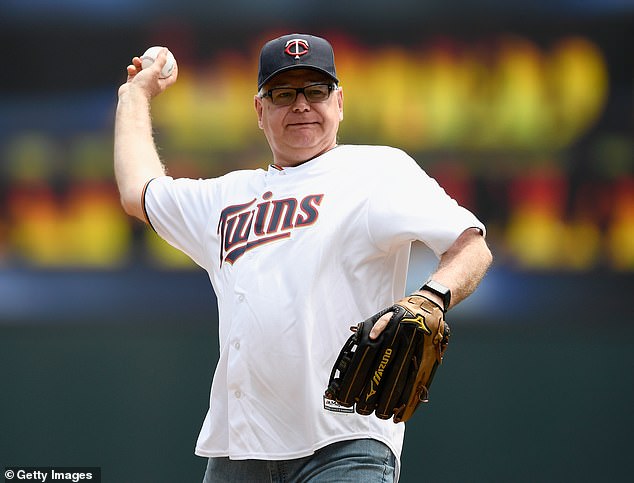 Walz threw the ceremonial first pitch at a Minnesota Twins game against the Texas Rangers on July 7, 2019 at Target Field in Minneapolis