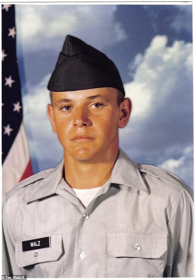 Walz enlisted in the Army National Guard in 1981 when he was 17 and served in both Nebraska and Minnesota before ending his service in 2005