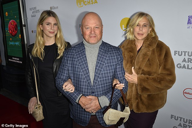 He has been married to wife Michelle Chiklis for over three decades, and the couple have two kids together - pictured with daughter Autumn (L) and wife Michelle (R)