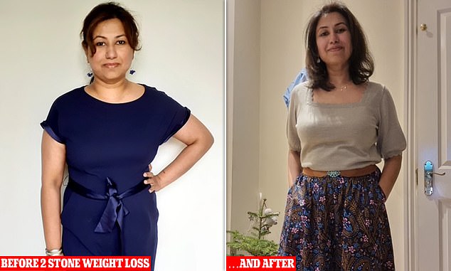 Community worker Faraza Anderson took the most unflattering photo of herself she could imagine, left. Six months later she had lost weight and her type 2 diabetes was in remission. Her weight went from 12st 4lb to 10 stone