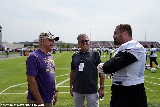 Walz attended Vikings Training Camp in July ahead of the NFL season kicking off this month