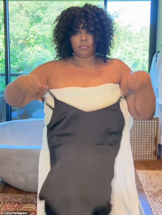 The singer and body-positivity icon fired up her Instagram page to post footage of herself trying on a black bodysuit