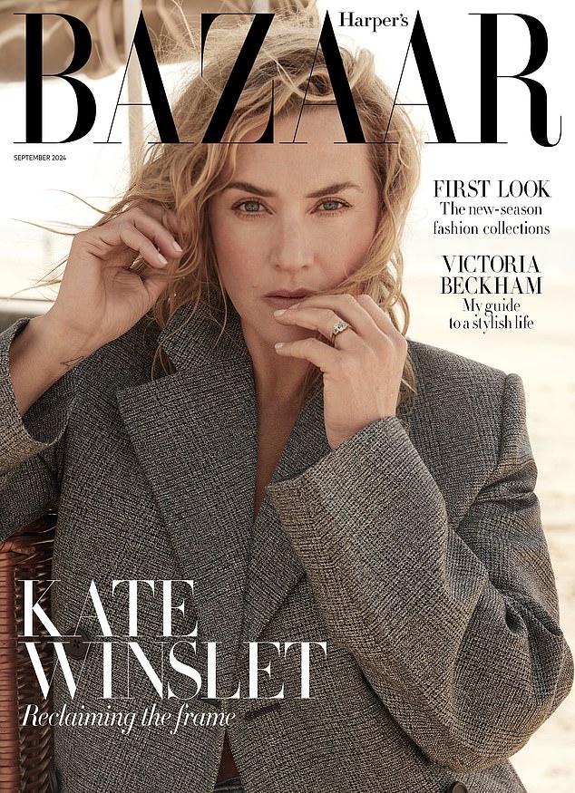 The actress poses on the cover of Harper's Bazaar's September issue, ahead of the release of her new biopic film Lee next month