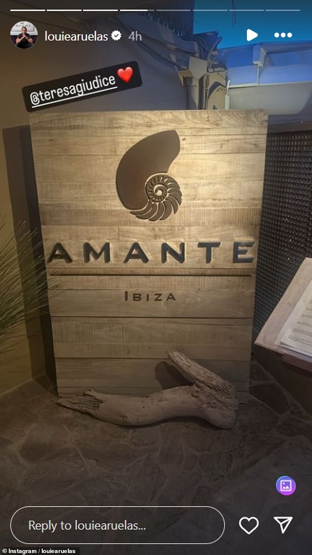 The couple dined at the Amanta Ibiza