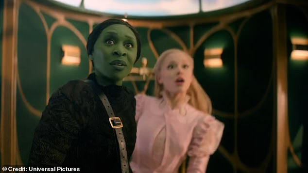 The footage takes a turn as Elphaba says: ' 'Something bad is happening in Oz. I've got to do something'