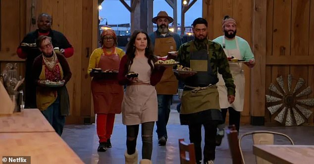 Last year, the brunette beauty (M) was the fifth contestant eliminated off the second season of Netflix competition Barbecue Showdown, which was won by Iowa pitmaster Thyron Mathews (L)