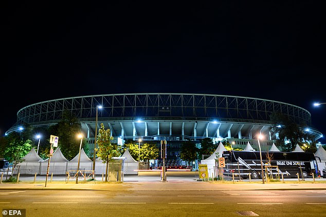 Both suspects - who allegedly radicalised themselves online - took 'preparatory actions' for an attack - with the 19-year-old 'focused' on Swift's Vienna concert at the Ernst Happel stadium (pictured above), general-director for public safety Franz Ruf confirmed