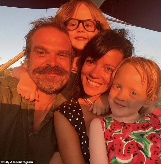 David Harbour has revealed he immediately fell in love with Lily Allen 's two children on their first meeting - even though he had never wanted kid