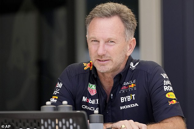 A tranche of alleged communications between Horner and the complainant was leaked to the press and members of the F1 paddock during the Bahrain Grand Prix (pictured: Horner in Bahrain in February)