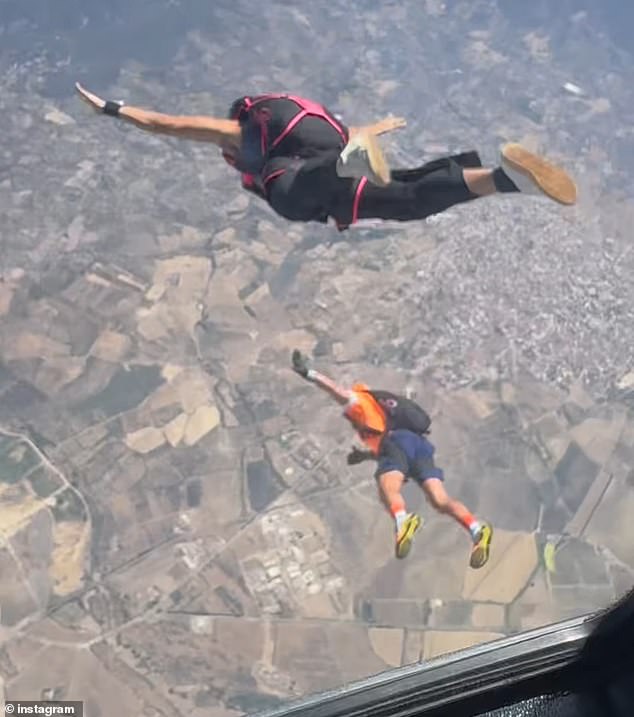 Lauren, who has been very outspoken about her love of flying over the years, piloted the helicopter while Nikko and the rest of the crew enjoyed some skydiving