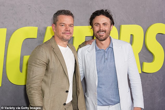 'The sense of humor and the way that people just tend to look at the world back here,' he said in an interview with People, is 'really fun when you come from it because you know what it is,' Matt and Casey pictured at The Instigators premiere