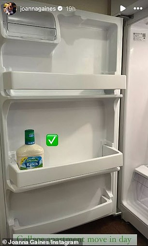 On Tuesday, Joanna Instastoried several snaps from the inside of Drake's new college apartment - including his nearly empty fridge