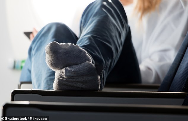 One flight attendant advises avoiding the toilet without shoes on as 'nine out of ten times it's not water on the floor'