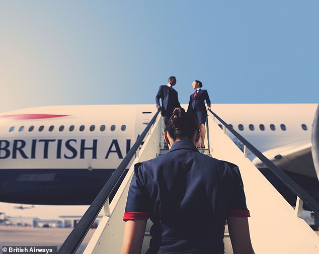 A British Airways flight attendant recommends asking about upgrades at the check-in desk