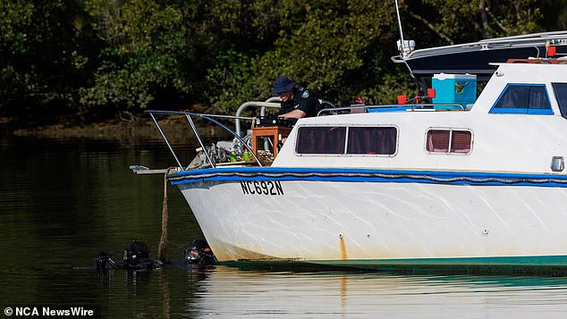 Police are searching a waterway on Sydney 's urban boundary after a man crying for help in the darkness apparently disappeared