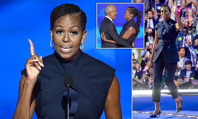 Michelle Obama delivers a series of blistering insults of Trump and gives a brutal