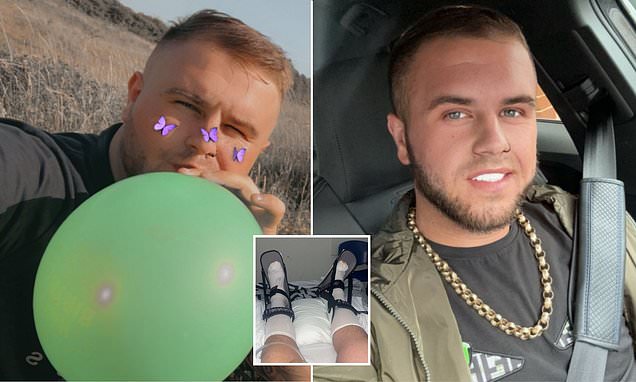 Man, 27, left paralysed after inhaling 480 balloons of laughing gas every week for a month