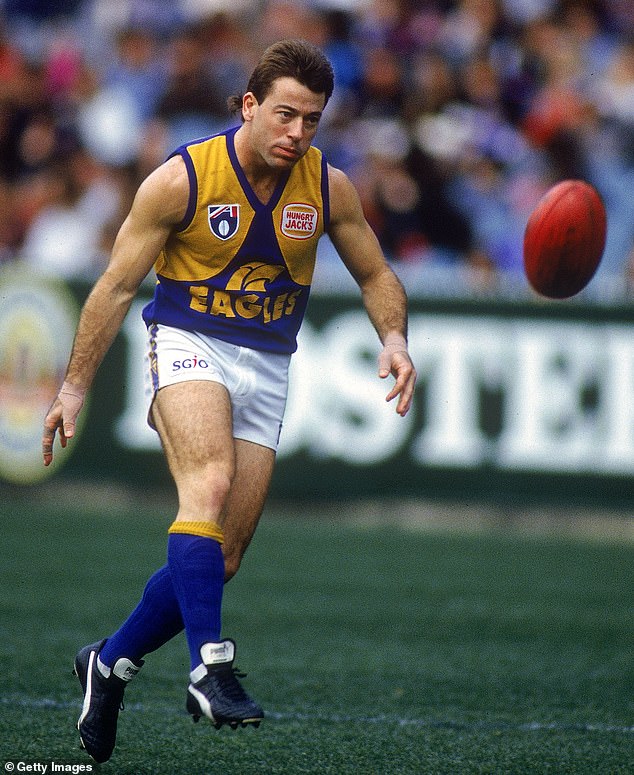 David Hart (pictured) playing for the Eagles in 1994 at the MCG, the year he won a premiership