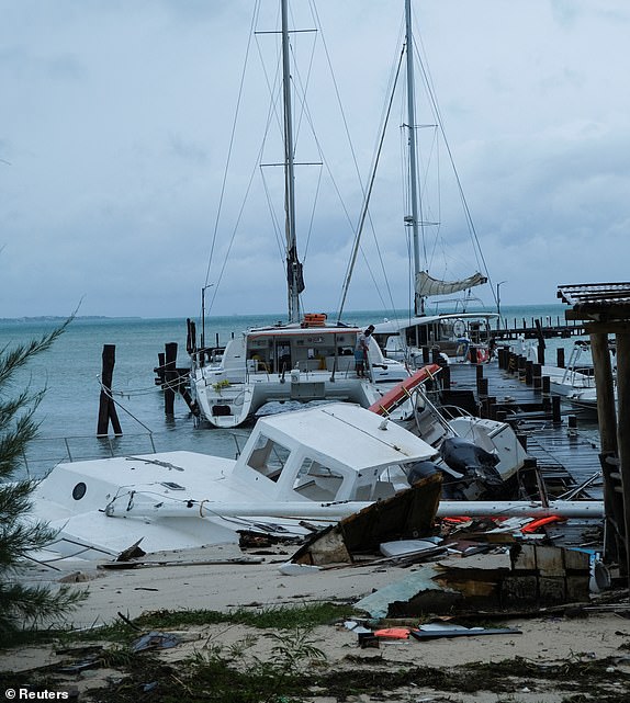 A view shows the damage caused by Tropical Storm Helene in Puerto Juarez, Cancun, Mexico September 25, 2024. REUTERS/Paola Chiomante