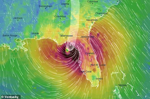 Florida weather map, Hurricane Helene, September 26, 2024