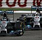 Nico Rosberg (L) of Germany and Mercedes GP and team mate Lewis Hamilton (R) of Great Britain and Mercedes GP battle for the lead during Bahrain Formula One Grand Prix at the Bahrain International Circuit on April 6, 2014 in Sakhir, Bahrain.  

SAKHIR, BAHRAIN - APRIL 06:  
(Photo by Paul Gilham/Getty Images)