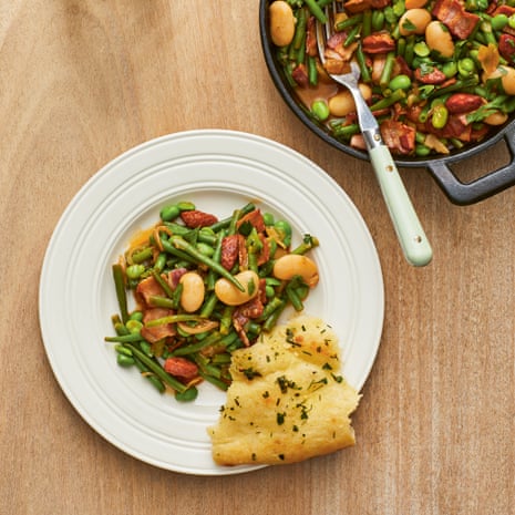 Catalan-style beans and chorizo.