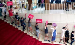 Abortion rights protesters are removed after becoming vocal, Tuesday, May 16, 2023, in Raleigh, N.C., after North Carolina House members voted to override Democratic Gov. Roy Cooper's veto of a bill that would change the state's ban on nearly all abortions from those after 20 weeks of pregnancy to those after 12 weeks of pregnancy. Both the Senate and House had to complete successful override votes for the measure to be enacted into law. The Senate voted to override the veto earlier, and the House also voted to override. (AP Photo/Chris Seward)