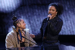 Alicia Keys and Maleah Joi Moon perform at the awards