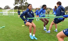 Asmita Ale and Deanne Rose limbering up for the new season. 