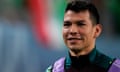 FILE - Mexico's Hirving Lozano looks on during the second half of a CONCACAF Nations League semifinals soccer match, Thursday, March 21, 2024, in Arlington, Texas. Major League Soccer expansion team San Diego FC has signed winger Hirving “Chucky” Lozano as the club's first Designated Player. Lozano signed a four-year deal through the 2028 season, the team said in its announcement on Thursday, June 6, 2024.(AP Photo/Julio Cortez, FIle)