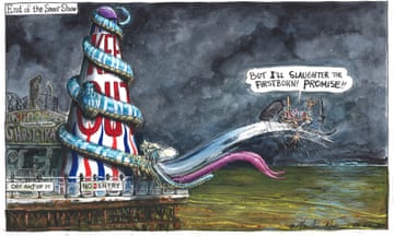 Martin Rowson on politics as an end-of-the-pier show in Clacton – cartoon