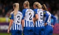 Brighton players line up to defend a free-kick