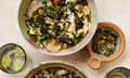 Yotam Ottolenghi's egg drop udon with seaweed furikake.