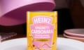 The can is revealed from under a pink food service cloche in promotional material