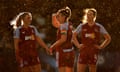 The Aston Villa captain Rachel Corsie with her teammates