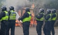 Police clash with far-right protesters in Rotherham on 4 August