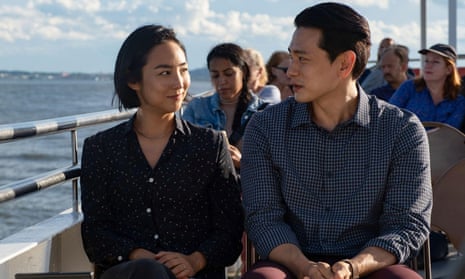 Teo Yoo and Greta Lee in Past Lives.