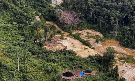 An illegal mining camp in Yanomami territory in February.