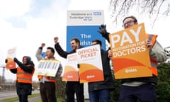 Junior doctors on the picket line outside Maidstone hospital in Kent