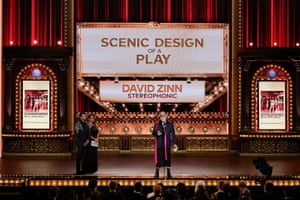 David Zinn accepts the Tony for best scenic design of a play for Stereophonic