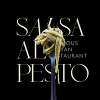 Logo for italian restaurant Salsa al pesto for design write me https://www.instagram.com/kurlikuli/