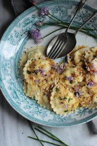 feta lemon and chive ravioli