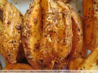 Garlicky baked fries.