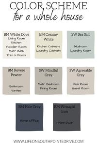 Whole House Color Scheme | Whole House Color Palette | Whole House Paint Scheme | Whole House Paint Colors | Farmhouse Color Palette | Modern Farmhouse Paint Colors | Farmhouse Paint Colors